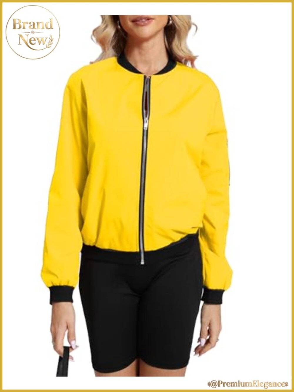 Women's Lightweight Bomber Jacket Casual Windbreaker with Pockets